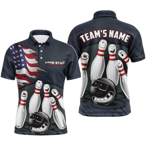 PIONAMZIOZ American Bowling Polo & Quarter-Zip Shirt for Men&Women Custom Bowling Team Jersey Bowling Shirt QZT29
