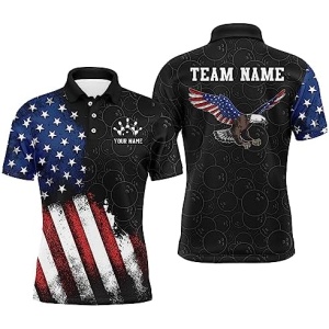 PIONAMZIOZ American Bowling Polo & Quarter-Zip Shirt for Men&Women Custom Bowling Team Jersey Bowling Shirt QZT14