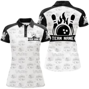 PIONAMZIOZ Camo Bowling Polo & Quarter-Zip Shirt for Men and Women Custom Bowling Team Shirt Bowlers Jersey QZT123