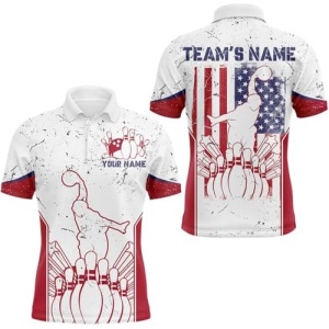 PIONAMZIOZ Personalized 3D Bowling Jersey for Men & Women USA Bowling Team Shirt Bowling Polo & Quarter-Zip Shirt QZT119
