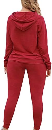 Women's Two Peice Outfit Sportsuit Solid Color Sweatshirt Hoodie Pockets Sweat Pants Tracksuit Winter 2 Peice Sets 5 Women's Two Peice Outfit Sportsuit Solid Color Sweatshirt Hoodie Pockets Sweat Pants Tracksuit Winter 2 Peice Sets - Image 5