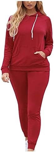Women's Two Peice Outfit Sportsuit Solid Color Sweatshirt Hoodie Pockets Sweat Pants Tracksuit Winter 2 Peice Sets 2 Women's Two Peice Outfit Sportsuit Solid Color Sweatshirt Hoodie Pockets Sweat Pants Tracksuit Winter 2 Peice Sets - Image 2