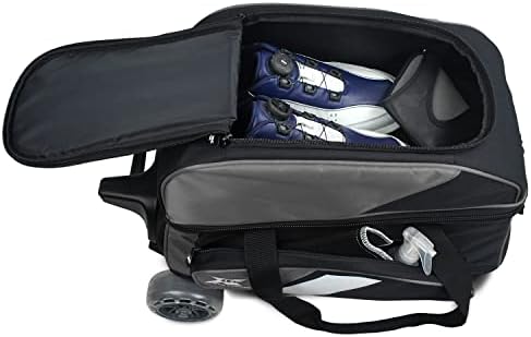 Tenth Frame Premium 2 ball Deluxe Roller Bowling Bag - Black/Gray JKXS-10F-2BDR-BLKGRY 3 Tenth Frame Premium 2 ball Deluxe Roller Bowling Bag - Black/Gray JKXS-10F-2BDR-BLKGRY - Image 3