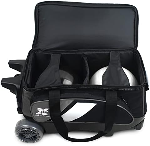Tenth Frame Premium 2 ball Deluxe Roller Bowling Bag - Black/Gray JKXS-10F-2BDR-BLKGRY 4 Tenth Frame Premium 2 ball Deluxe Roller Bowling Bag - Black/Gray JKXS-10F-2BDR-BLKGRY - Image 4