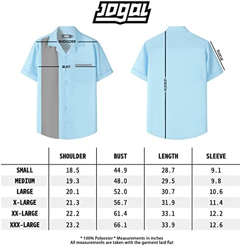 JOGAL Men's Bowling Shirts 50s Rockabilly Short Sleeve Button Down Shirt Beach Aloha Style Hawaiian Shirts 7 JOGAL Men's Bowling Shirts 50s Rockabilly Short Sleeve Button Down Shirt Beach Aloha Style Hawaiian Shirts - Image 7