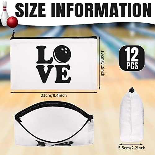 Sanwuta 12 Pcs Bowling Gifts Bowling Cosmetic Makeup Bag Bowling Accessories Bag Zipper Pouch Organizer for Women Girls Team Party, 2 Colors 3 Sanwuta 12 Pcs Bowling Gifts Bowling Cosmetic Makeup Bag Bowling Accessories Bag Zipper Pouch Organizer for Women Girls Team Party, 2 Colors - Image 3