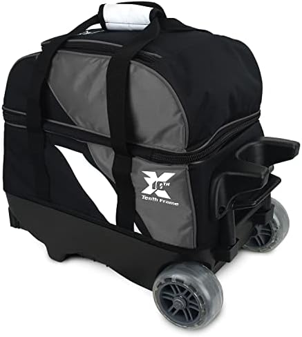 Tenth Frame Premium 2 ball Deluxe Roller Bowling Bag - Black/Gray JKXS-10F-2BDR-BLKGRY 2 Tenth Frame Premium 2 ball Deluxe Roller Bowling Bag - Black/Gray JKXS-10F-2BDR-BLKGRY - Image 2