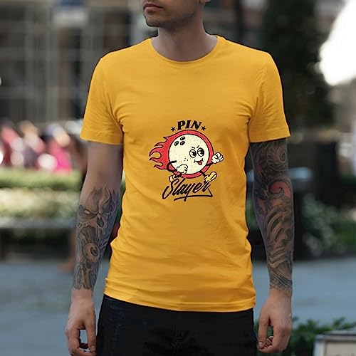 Pin Slayer Bowling Ball Gift for Bowling Lovers Fire Design Men Women White Gray T shirt 3 Pin Slayer Bowling Ball Gift for Bowling Lovers Fire Design Men Women White Gray T shirt - Image 3