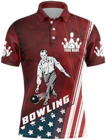 PIONAMZIOZ Red Camo Bowling Shirt for Men & Women American Bowling Jersey Bowling Team League Polo & Quarter-Zip Shirt QZT96 2 PIONAMZIOZ Red Camo Bowling Shirt for Men & Women American Bowling Jersey Bowling Team League Polo & Quarter-Zip Shirt QZT96 - Image 2
