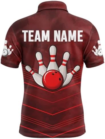 PIONAMZIOZ Red Camo Bowling Shirt for Men & Women American Bowling Jersey Bowling Team League Polo & Quarter-Zip Shirt QZT96 3 PIONAMZIOZ Red Camo Bowling Shirt for Men & Women American Bowling Jersey Bowling Team League Polo & Quarter-Zip Shirt QZT96 - Image 3