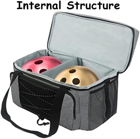 LRTJ Bowling Bags 2 Balls and Shoes-Bag for Bowling ball-Bowling bag with Wooden Ball Holder-Double Balls Tote Bag fits a Single Pair of Bowling Shoes Up to Mens Size 16 and Extra Essentials 7 LRTJ Bowling Bags 2 Balls and Shoes-Bag for Bowling ball-Bowling bag with Wooden Ball Holder-Double Balls Tote Bag fits a Single Pair of Bowling Shoes Up to Mens Size 16 and Extra Essentials - Image 7