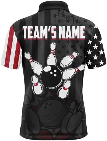 PIONAMZIOZ Custom American Bowling Shirt Men & Women Black Bowling Team League Jersey Bowling Polo&Quarter-Zip Shirt BDT71 3 PIONAMZIOZ Custom American Bowling Shirt Men & Women Black Bowling Team League Jersey Bowling Polo&Quarter-Zip Shirt BDT71 - Image 3