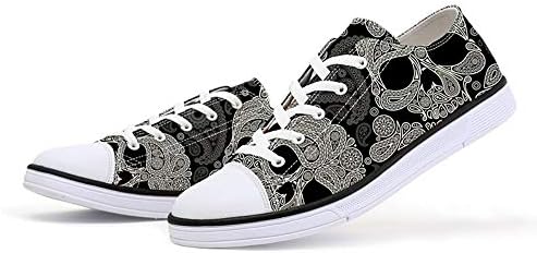 FIRST DANCE Women Men Skull Printed Shoes Cool Paisley Print Fashion Sneakers for Teen Boys Girls Student Canvas Shoes for Ladies 2 FIRST DANCE Women Men Skull Printed Shoes Cool Paisley Print Fashion Sneakers for Teen Boys Girls Student Canvas Shoes for Ladies - Image 2