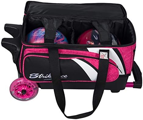 KR Strikeforce Cruiser Double Roller Bowling Bag - With Deluxe 4.5" Smooth Kruze urethane wheels for an ultra smooth quiet ride (Pink/White/Black) 3 KR Strikeforce Cruiser Double Roller Bowling Bag - With Deluxe 4.5" Smooth Kruze urethane wheels for an ultra smooth quiet ride (Pink/White/Black) - Image 3