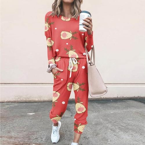 Lounge Sets for Women 2 Piece Fall Outfits Christmas Casual Loose Fit Color Block Sweatsuits Tracksuits with Pockets 2 Lounge Sets for Women 2 Piece Fall Outfits Christmas Casual Loose Fit Color Block Sweatsuits Tracksuits with Pockets - Image 2