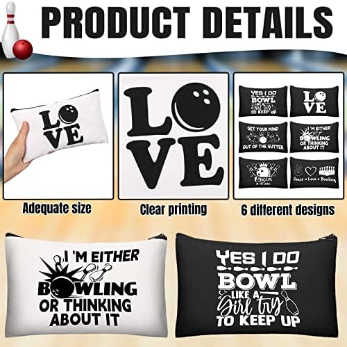 Sanwuta 12 Pcs Bowling Gifts Bowling Cosmetic Makeup Bag Bowling Accessories Bag Zipper Pouch Organizer for Women Girls Team Party, 2 Colors 4 Sanwuta 12 Pcs Bowling Gifts Bowling Cosmetic Makeup Bag Bowling Accessories Bag Zipper Pouch Organizer for Women Girls Team Party, 2 Colors - Image 4