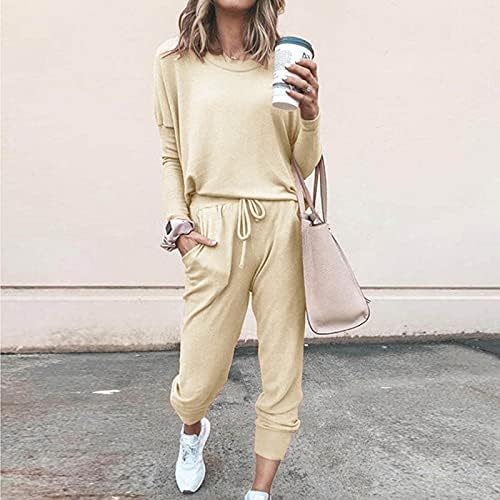 kcdigr Fall Outfits Women Trendy Sweatsuit 2 Piece Plus Size Crewneck Sweatshirts and Sweatpants Sets Casual Solid Tracksuit 2 kcdigr Fall Outfits Women Trendy Sweatsuit 2 Piece Plus Size Crewneck Sweatshirts and Sweatpants Sets Casual Solid Tracksuit - Image 2