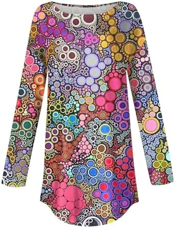 Long Sleeve Shirts for Women 2023 for Leggings Casual Sweatshirts Casual Pleats Color Block Print Shirts for Work 2 Long Sleeve Shirts for Women 2023 for Leggings Casual Sweatshirts Casual Pleats Color Block Print Shirts for Work - Image 2