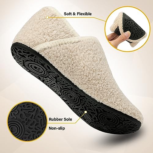 Scurtain Men Women Slippers House Slipper Socks Unisex Adults House Shoes Velvet Lining Lightweight Indoor Slippers Travel Slippers Non-Slip Sole Warm Slippers 4 Scurtain Men Women Slippers House Slipper Socks Unisex Adults House Shoes Velvet Lining Lightweight Indoor Slippers Travel Slippers Non-Slip Sole Warm Slippers - Image 4