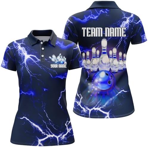 PIONAMZIOZ Bowling Shirt for Men & Women Lightning Thunder Bowling Team Jersey Custom Bowling Polo & Quarter-Zip Shirt BDT176 2 PIONAMZIOZ Bowling Shirt for Men & Women Lightning Thunder Bowling Team Jersey Custom Bowling Polo & Quarter-Zip Shirt BDT176 - Image 2
