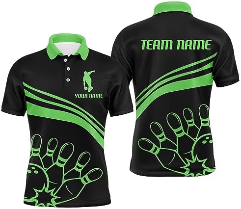 PIONAMZIOZ Black&Gold Bowling Shirt Men and Women Custom Bowling Jersey Bowling Team League Polo&Quarter-Zip Shirt BDT14 5 PIONAMZIOZ Black&Gold Bowling Shirt Men and Women Custom Bowling Jersey Bowling Team League Polo&Quarter-Zip Shirt BDT14 - Image 5