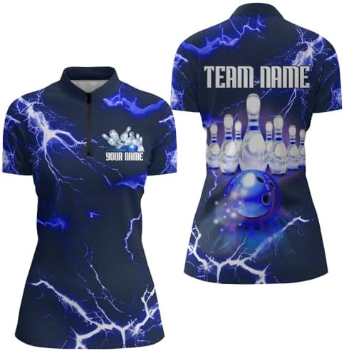 PIONAMZIOZ Bowling Shirt for Men & Women Lightning Thunder Bowling Team Jersey Custom Bowling Polo & Quarter-Zip Shirt BDT176 4 PIONAMZIOZ Bowling Shirt for Men & Women Lightning Thunder Bowling Team Jersey Custom Bowling Polo & Quarter-Zip Shirt BDT176 - Image 4