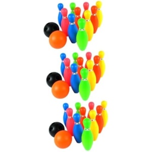 ABOOFAN 3 Sets Bowling Ball Toy Toddler Bowling Ball Bowling Balls Bowling Pins Toy Bowling Ball Kids Bowling Games Wood Toys Plastic Birthday Present Sports Parent-Child
