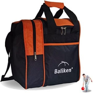 BALIKEN Single Bowling Ball Bag with Padded Ball Holder, The Bowling Bag Fits 1 Bowling Balls & Pair of Men Shoes in Size 13