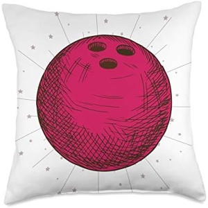 Bowling Ball & Bowling Pins Pillow Set Bowling Ball Design for Fans & Players Set 1 of 2 Throw Pillow, 18x18, Multicolor