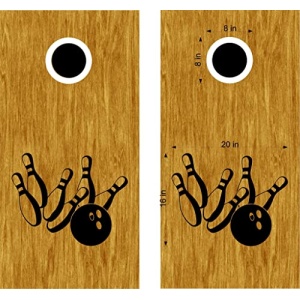 Bowling Ball Pins Cornhole Board Vinyl Decal Sticker