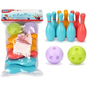 Bowling Ball Toys Set, Mini Colorful Children Indoor Sports Toys, Kids Bowling Set with 10 Foam Bowling Pins and Convenient Carrying Case, Soft Supper Bowling Set, Outdoor Ball Pins for Toddlerss