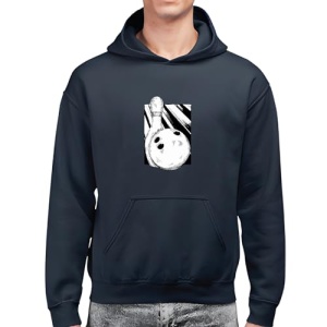 Bowling Gift Set for Kids and Adults Includes Pin and Ball Black and Muticolor Unisex Hoodie