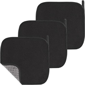 Bowling Towel, 3 Pack Bowling Ball Shammy Pad Microfiber Rag Accessories 8 Inches x 8 Inches with Easy Grip Dots UIInosoo for Cleaning from Dirt and Oil to Improve Grip and Precision