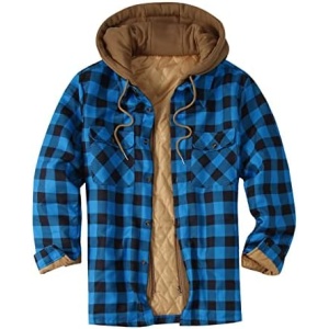 Ciewfwe Men's Flannel Shirt Jacket Quilted Lined Long Sleeve Button Down Shirts Jacket Lightweight Jackets with Pockets