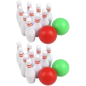 Dollhouse Bowling Ball 2 Sets of Mini Bowling Game and Bowling Pin Set Miniature Pin Tabletop Bowling Sets for Kids and Adult Mini House Bowling Ball