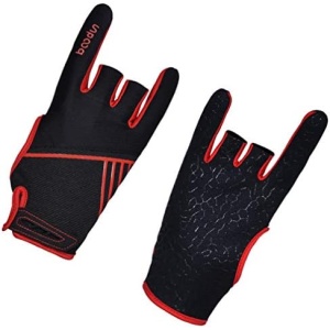 EXCEART Fingerless Gloves Grip Gloves Pair Bowling Gloves Comfortable Bowling Accessories Semi- Finger Instruments Sports Gloves Mittens for Bowling- Size S/M (Red) Fingerless Gloves Grip Gloves