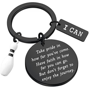 FUSTMW Bowling Ball Keychain Bowling Team Gifts Bowling Coach Keychain Bowling Player Inspiration Gifts for Bowling Lovers