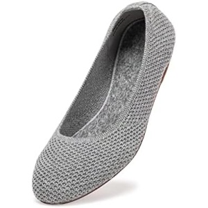 Frank Mully Women’s Ballet Flat Shoes Knit Dress Shoes Round Toe Slip On Ballerina Walking Flats Shoes for Woman Low Wedge Comfort Soft