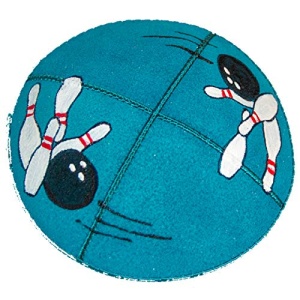 Hand-painted Kippah (Yarmulke) with Bowling Pins and Balls
