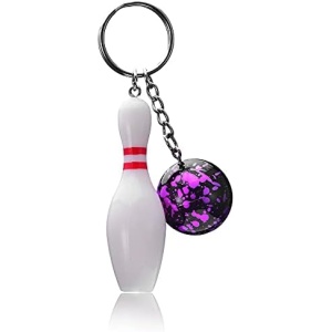JINZHOUFZ Novelty Bowling Ball & Pin Pendant Keychain