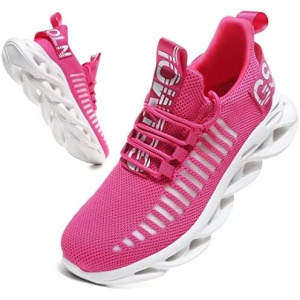 Jakcuz Women's Lace Up Walking Shoes Breathable Ultra Lightweight Sport Casual Ladies Girls Fashion Platform Sneakers