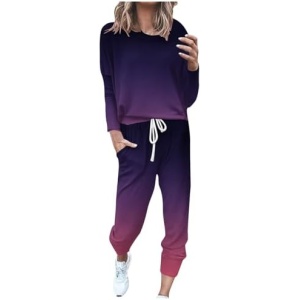 Juebong Womens 2 Piece Fall Outfits Fashion 2023 Sweatsuits for Women Sets Casual Loungewear Set Long Sleeve Tops and Pants