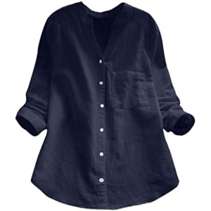 Juniors Long Sleeve Top Blouses for Women V Neck Basic Fall Summer Shirts 2023 Y2K