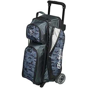 KR Strikeforce Drive Triple Roller Double Wheel Bowling Bag with Top Shoe Compartment & Multiple Accessory Compartments Available in Multiple Colors