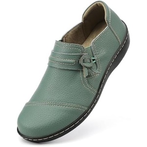 LAZYPOP Women's Classic Comfort Leather Loafers Cute Slip-Ons Casual Dress Shoes Lightweight Walking Flats Everyday Work Shoes