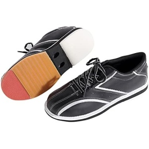 LIPPAN Bowling Shoes Men's Lightweight Bowling Shoes Trainer Breathable Comfortable and Non-Slip Leather