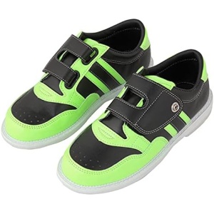 LIPPAN Men's Bowling Shoes Leather Bowling Training Shoes with Magic Sticker Buckle Non-Slip