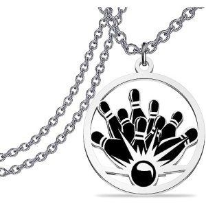 LQRI Bowling Necklace Bowling Bowl Gift Bowling Ball Sports Pendant Necklace Bowling Player Coach Gift