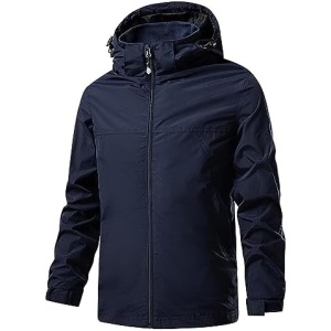 METAXAS Men's Mountain Ski Snow Jacket Windproof Golf Raincoat Shell Jacket Full Zip Hooded Spring Winter Warm Travel Jacket