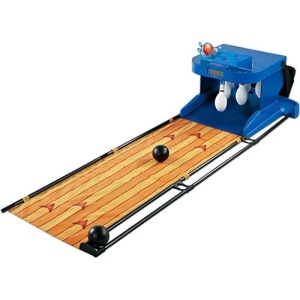 MOUNW Electronic Bowling Alley Game, Foldable Indoor Family Game Bowling Game, with LED Electronic Scoreboard and Automatic Reset Function, for Children and Adults Interactive Game